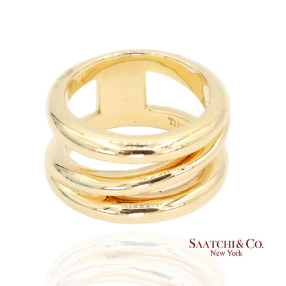 TIFFANY & Co. 18K Gold Diagonal Ring 5.5 Yellow Gold