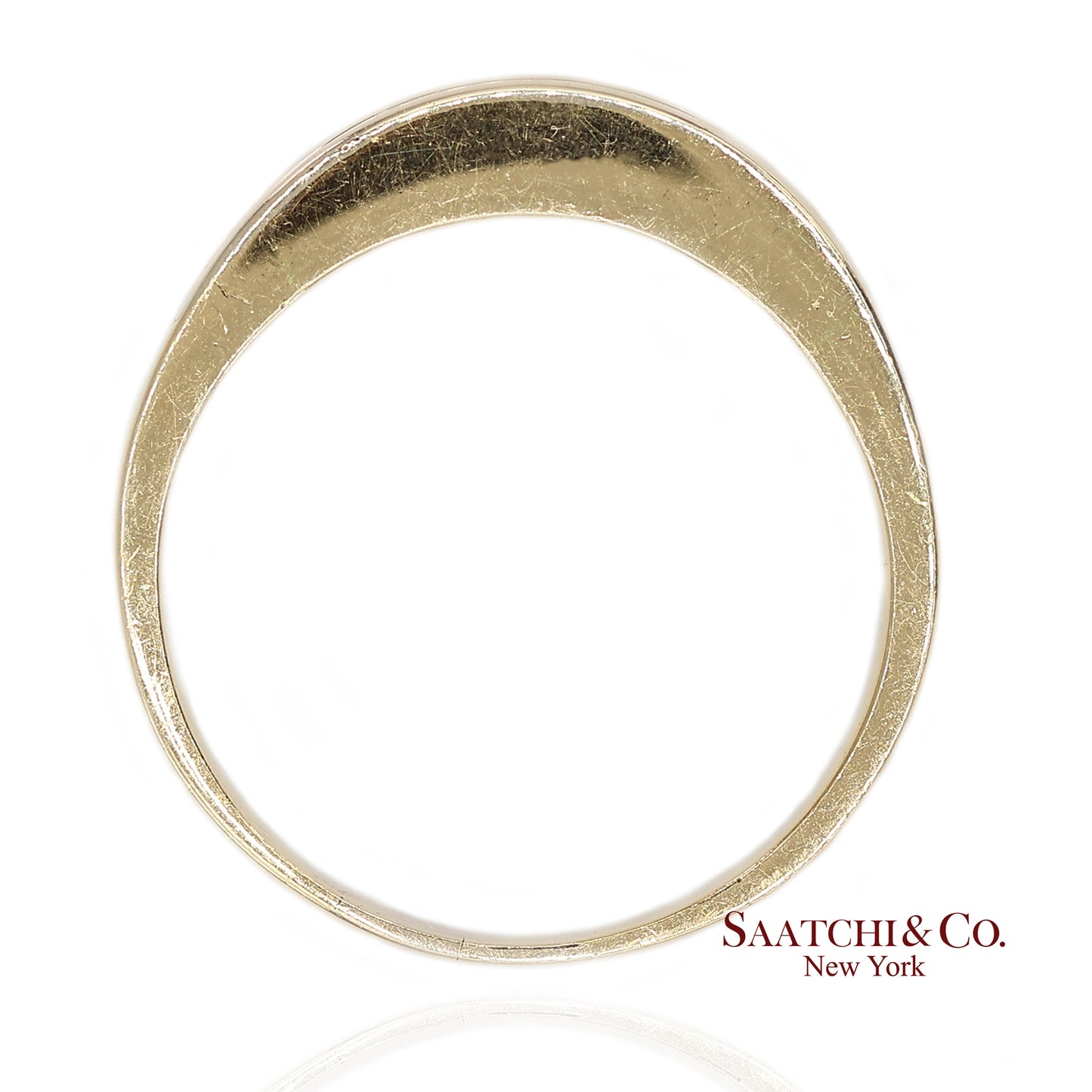 14K(585) Vintage Solid Yellow Gold Natural Baguette Diamond Band Ring