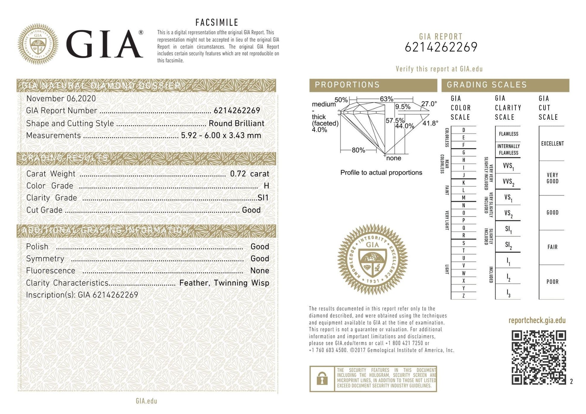 GIA Hilo Stud Natural Diamond Earring White 18k Gold