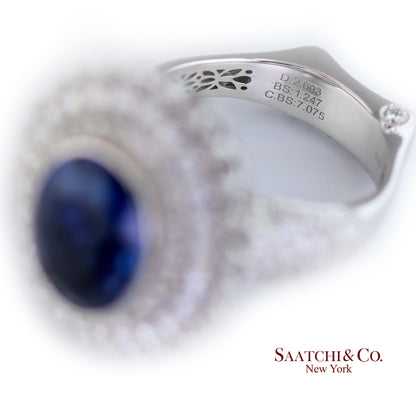 18k (750) White Gold Convertible Ring in Natural Sapphire and Natural Diamond