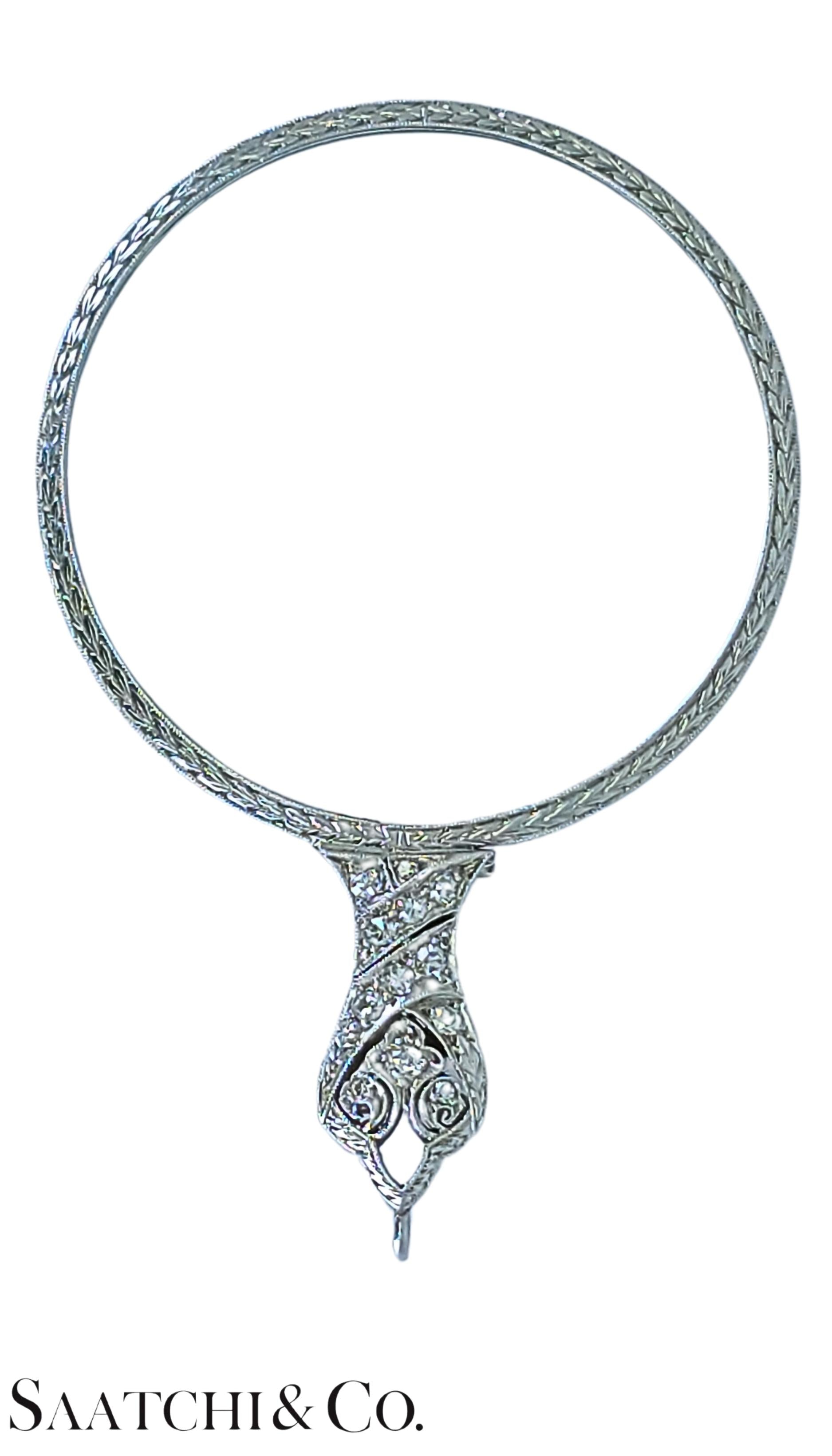 Vintage Platinum (950)- Natural diamond Quizzing/Eye Magnifying glass.