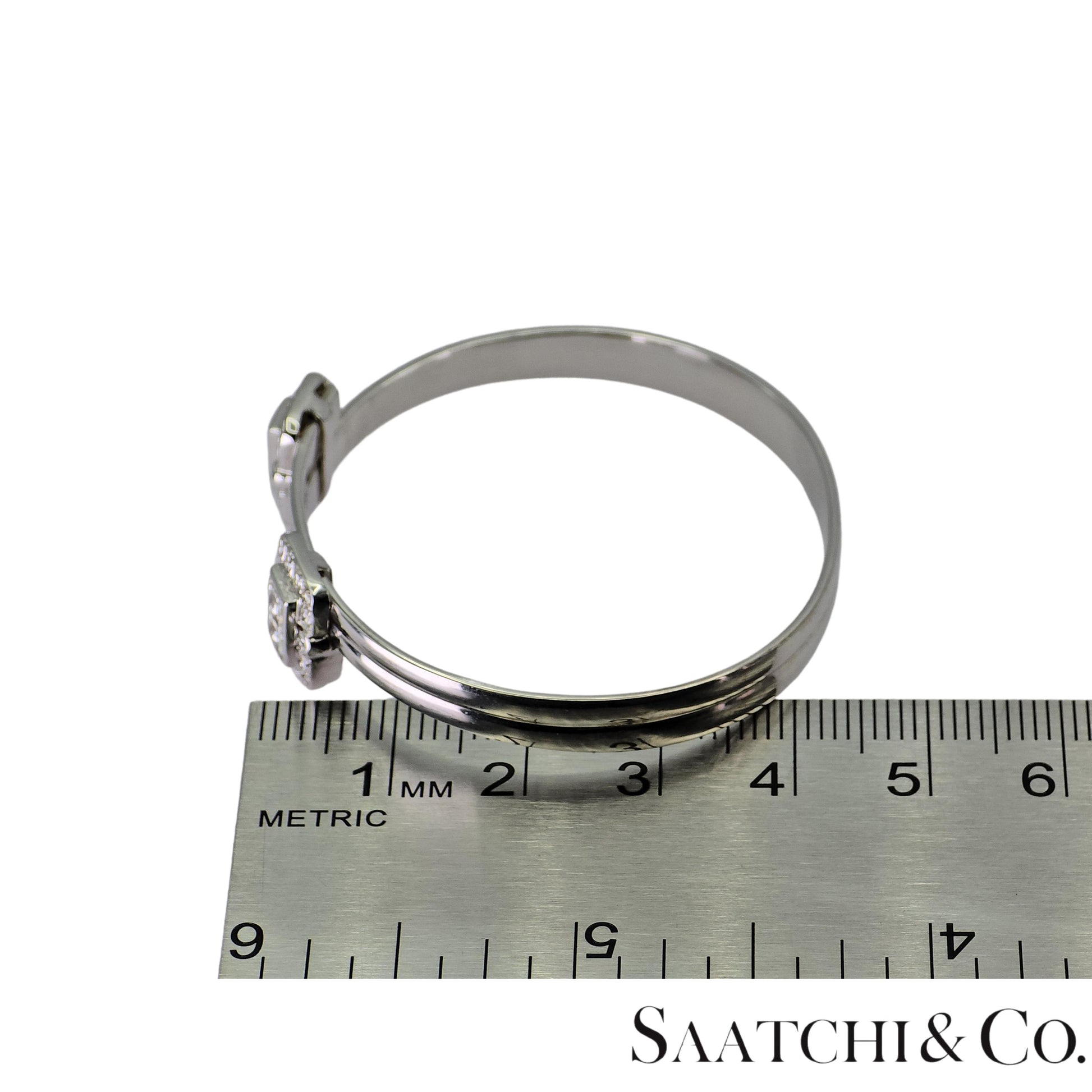 18K (750) White Gold Adjustable Bangle Natural White VVS-VS Diamond
