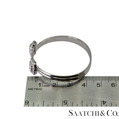 18K (750) White Gold Adjustable Bangle Natural White VVS-VS Diamond