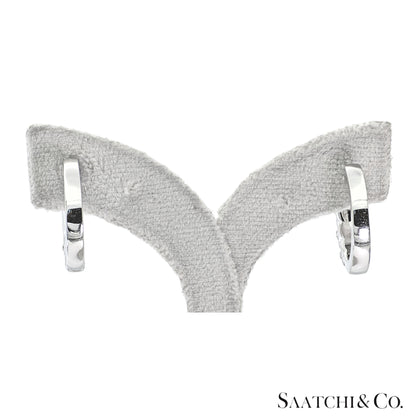 Natural Diamond Hoop Earrings 14K (585) White Gold