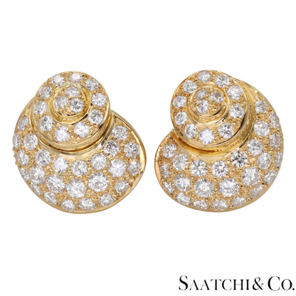 18k (750) Yellow Gold Stunning DIamond Studed Earrings