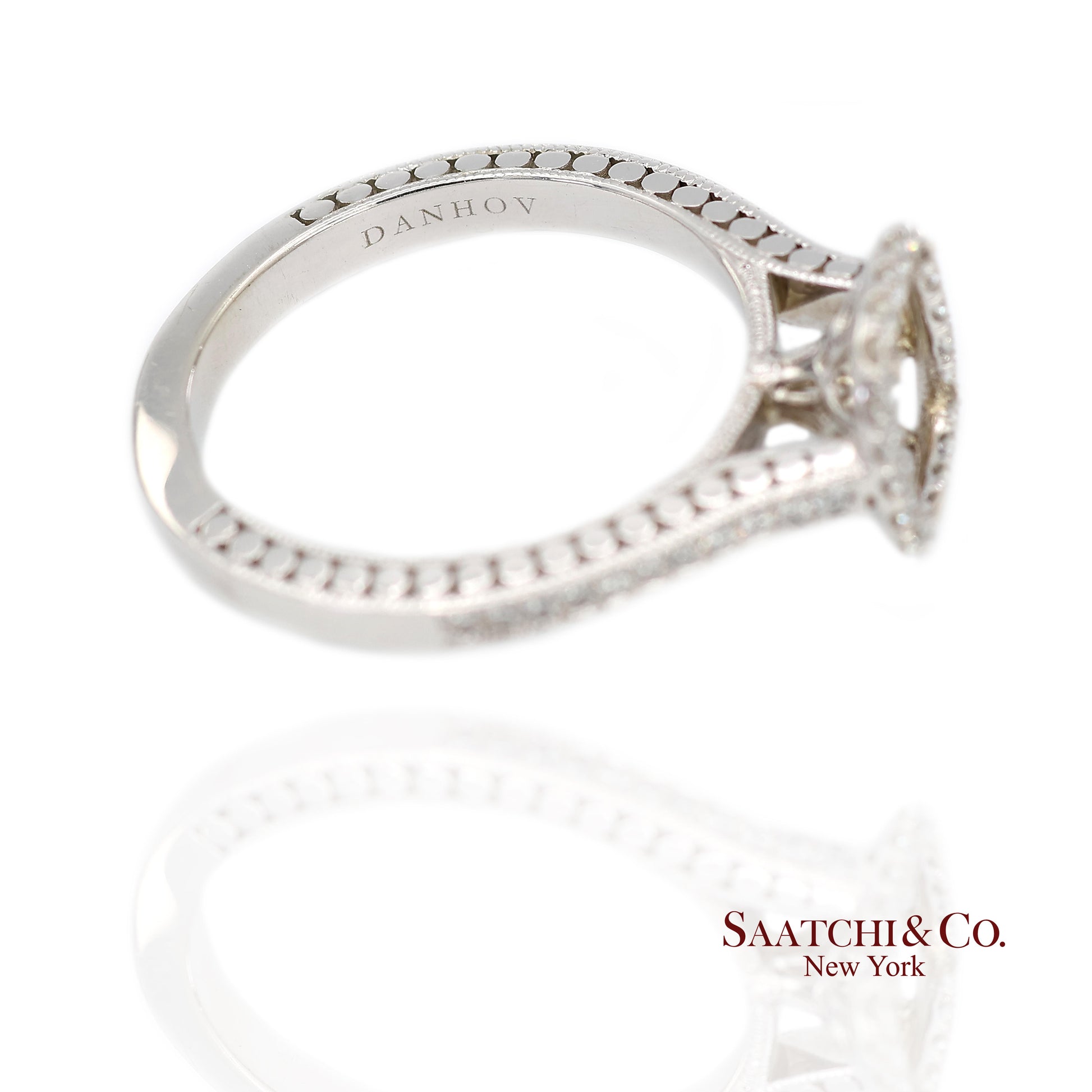 14K (585) White Gold Natural Brilliant Diamond Semi Mount Ring Size 7