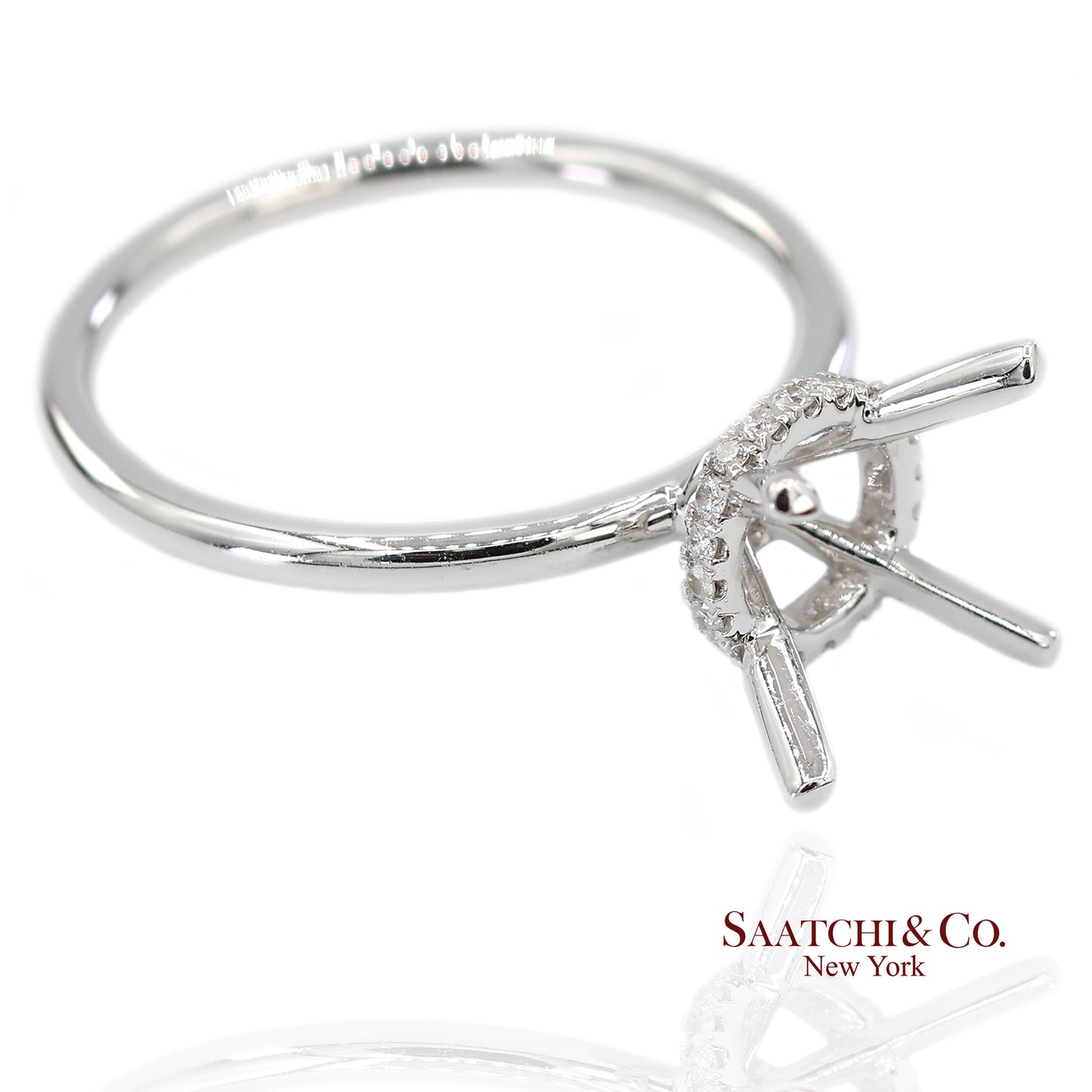 18K(750) White Gold Natural Brilliant Diamond Mounting Ring