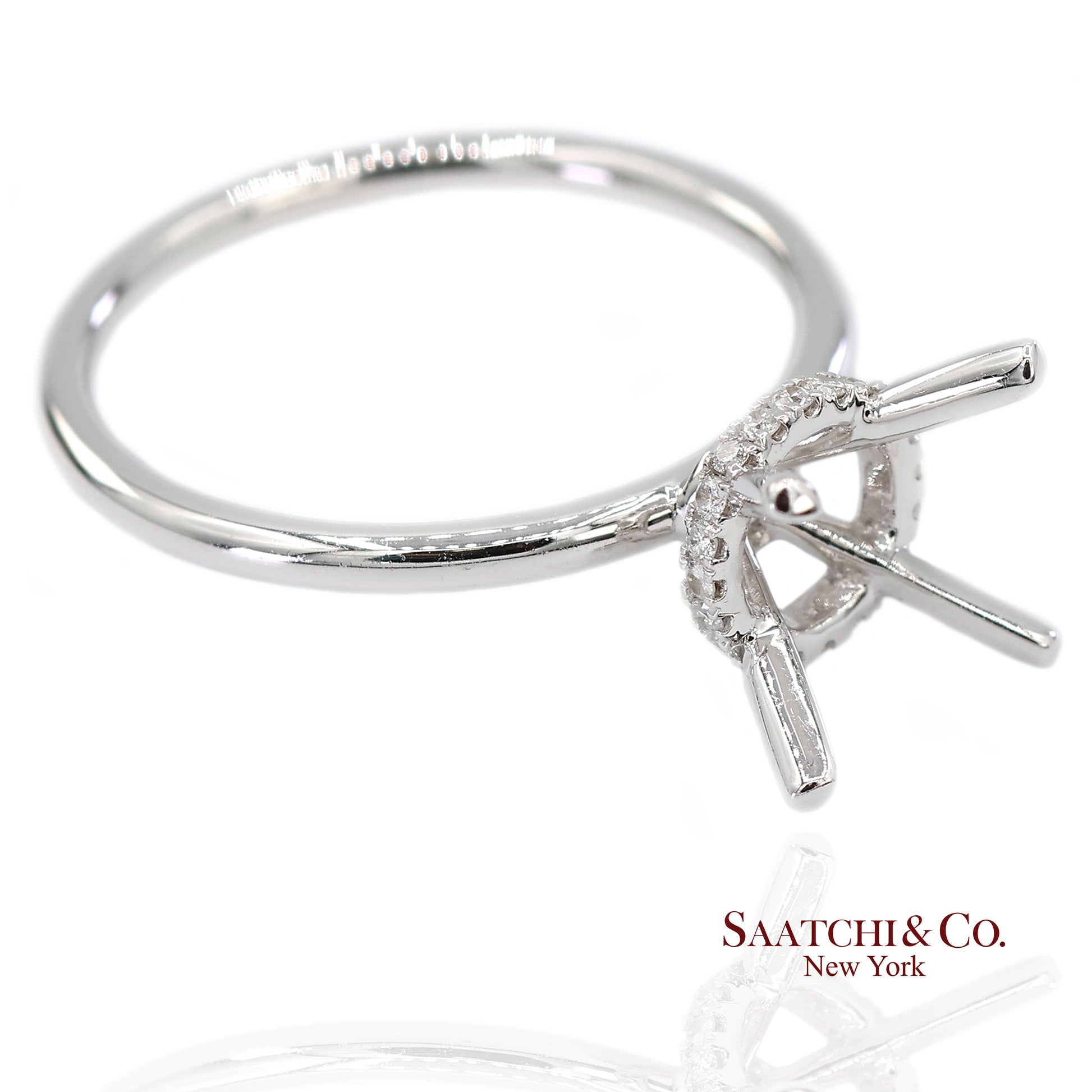 18K(750) White Gold Natural Brilliant Diamond Mounting Ring