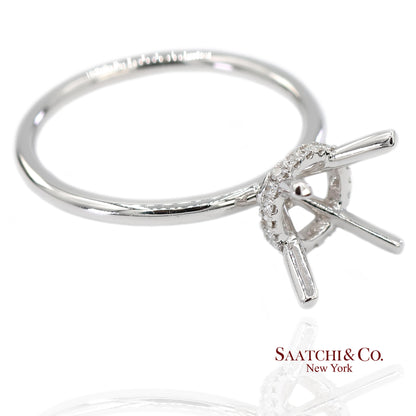 18K(750) White Gold Natural Brilliant Diamond Mounting Ring