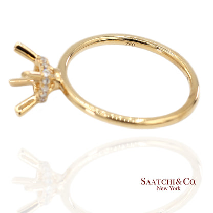 18K(750) Yellow Gold Natural Brilliant Diamond Mounting Ring
