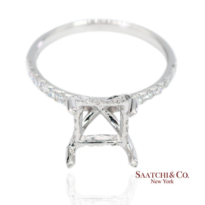 14K (585) White Gold Lab CVD Brilliant Diamond Semi Mount Ring Size 7