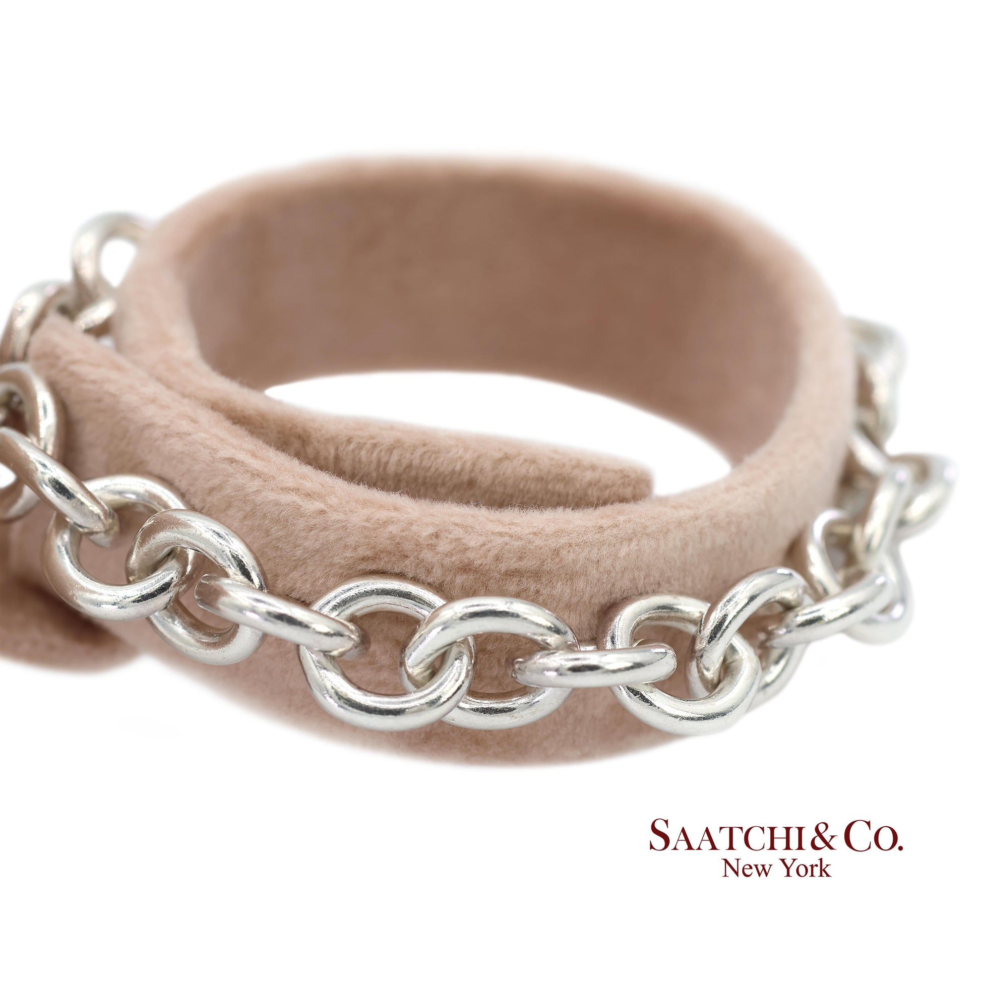 Tiffany & Co. 925 Sterling Silver Heart Charm Cable Chain Bracelet