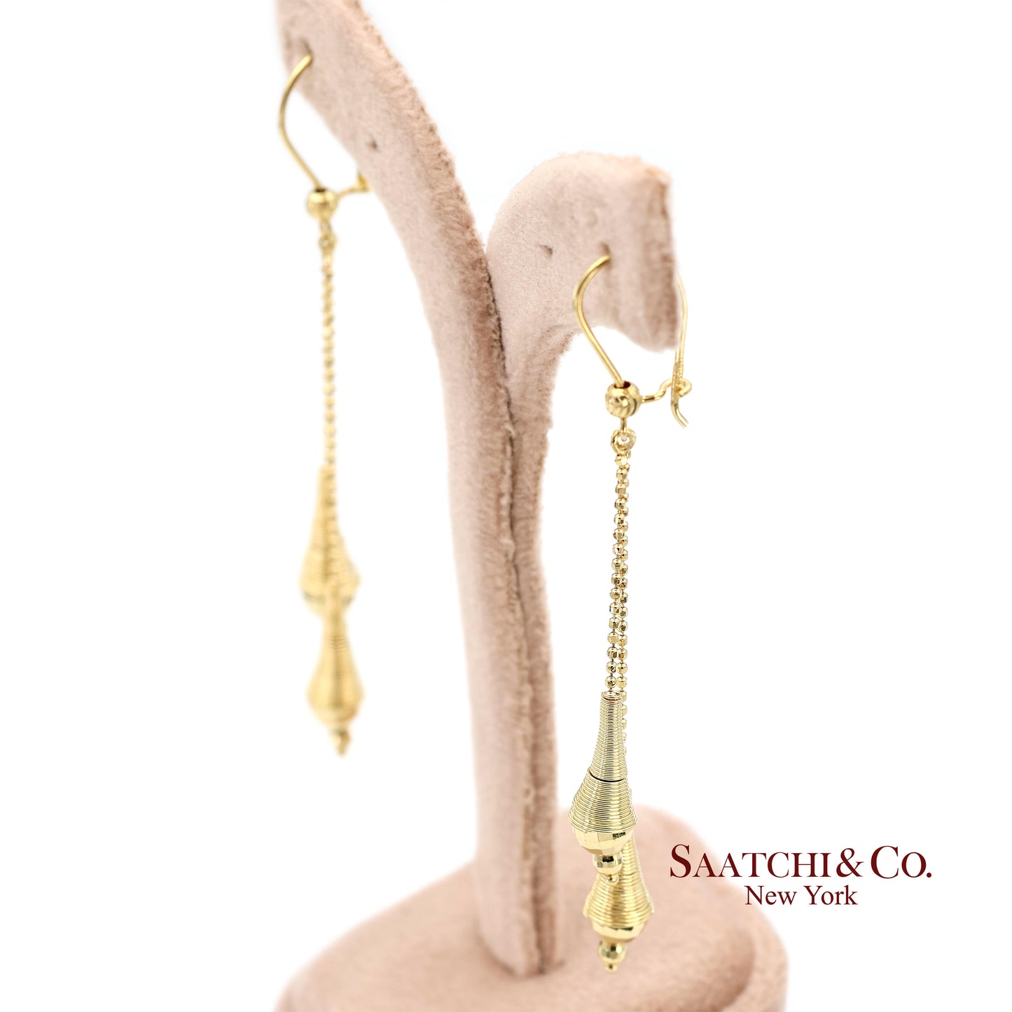 18K (750) Yellow Gold Drop Dangling Earrings