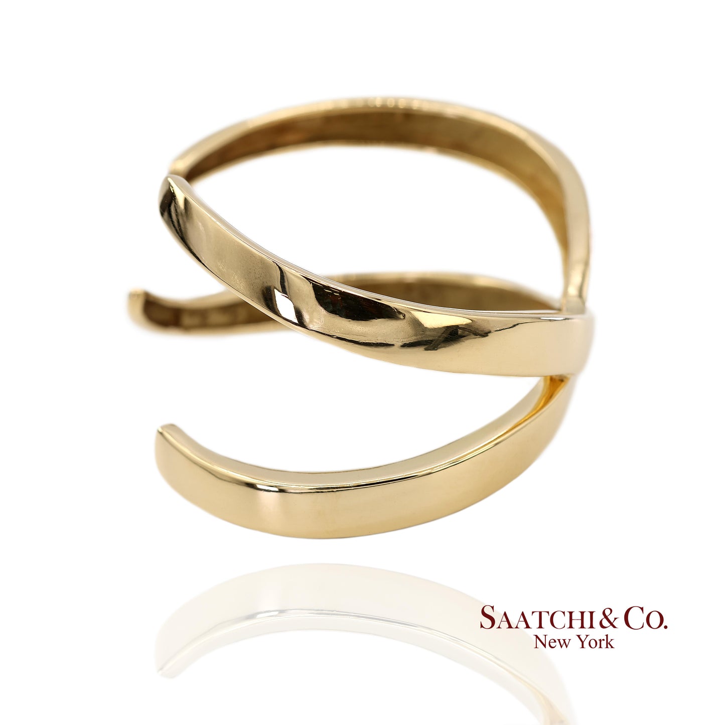 Tiffany & Co. 18K(750) Solid Yellow Gold Paloma Picasso Cuff Bangle Bracelet