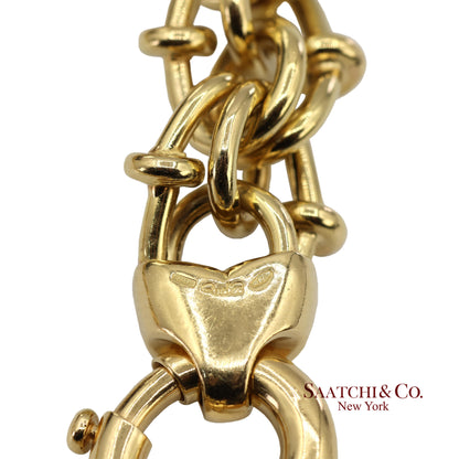 18K(750) Solid Yellow Gold Graduated Byzantine Chain Necklace