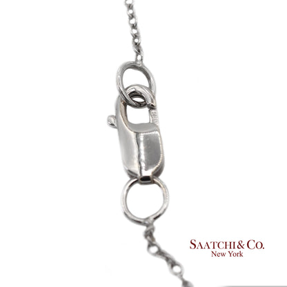 18K(750) White Gold Natural Diamond Leaf Pendant Necklace with Chain