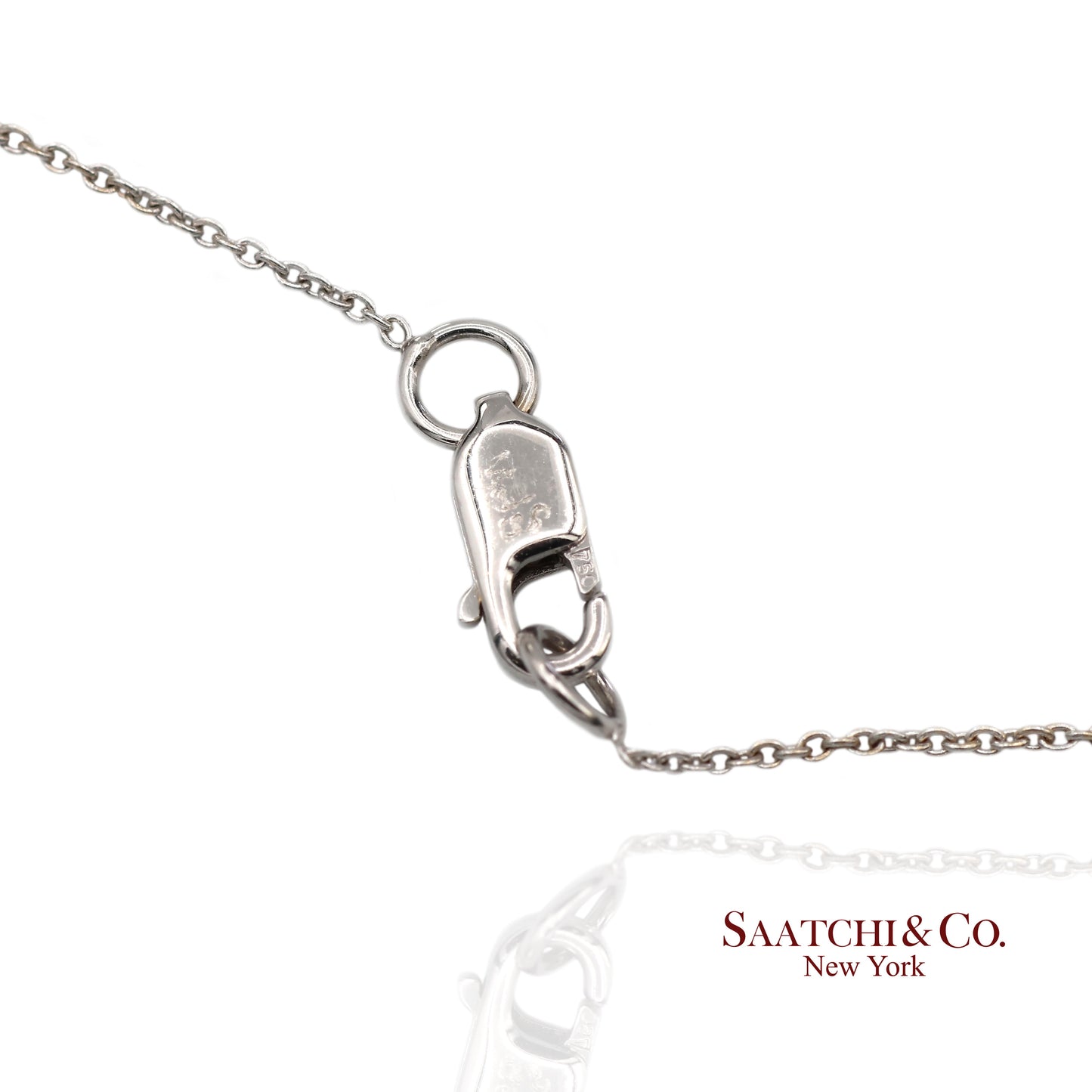 18K(750) White Gold Natural Diamond Small Cross Pendant Necklace with Chain