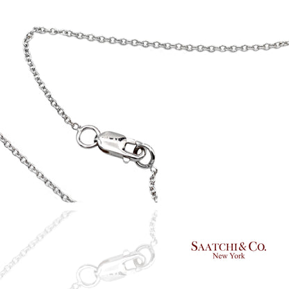 18K(750) White Gold Natural Amethyst Pendant Necklace with Chain