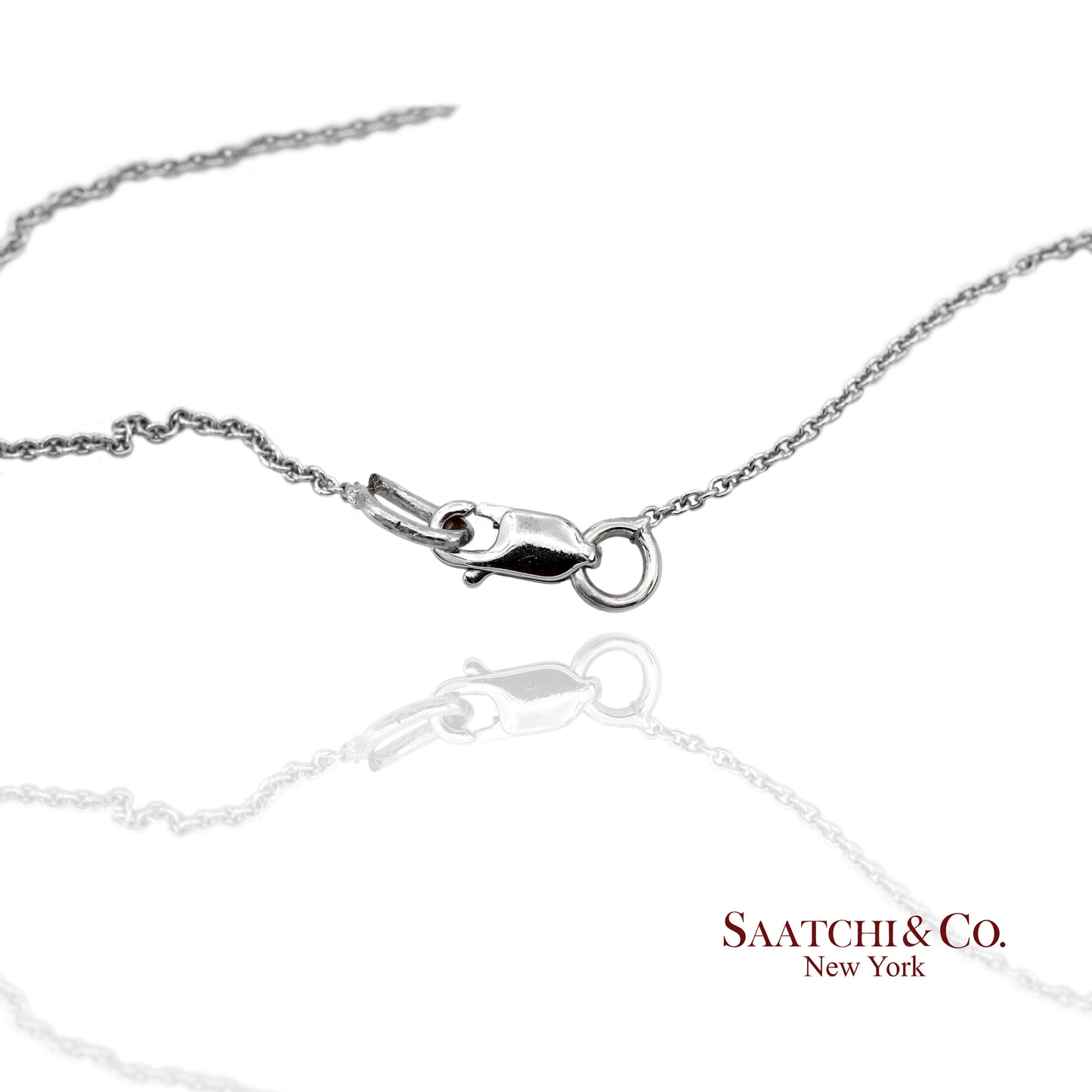 18K(750) White Gold Natural Diamond Heart Shape Pendant Necklace with Chain