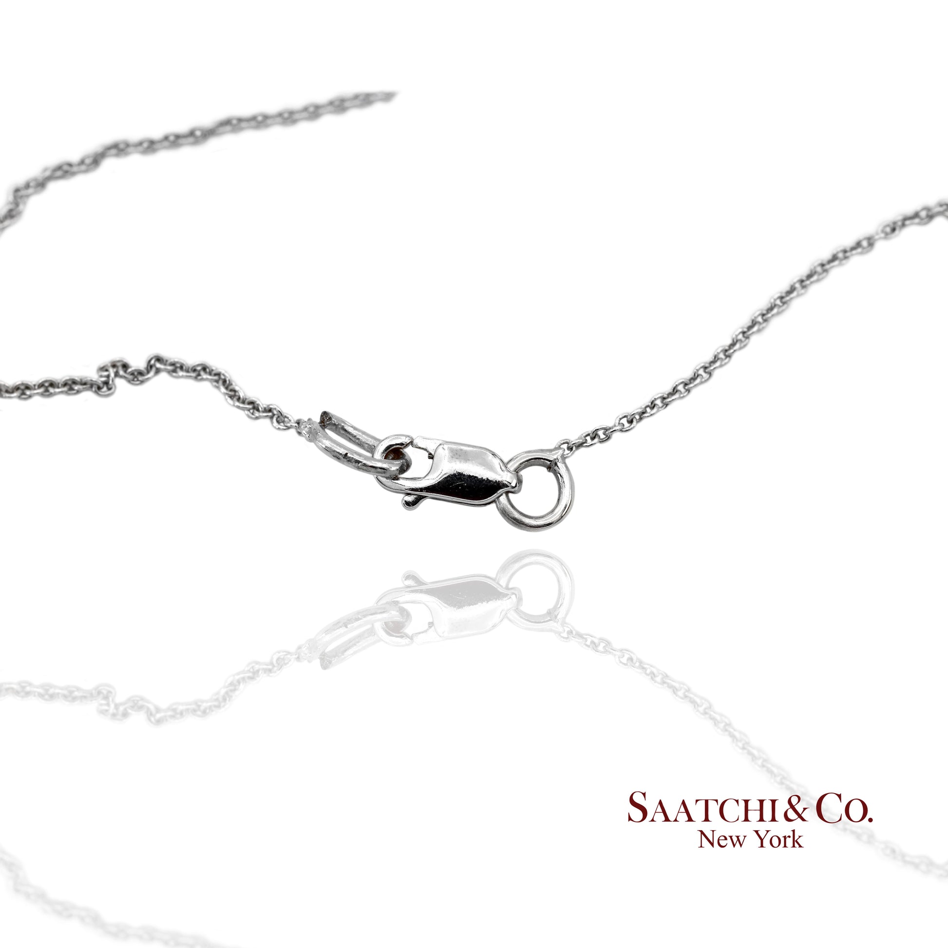 18K(750) White Gold Natural Diamond Heart Shape Pendant Necklace with Chain