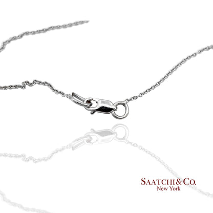 18K(750) White Gold Natural Diamond Heart Shape Pendant Necklace with Chain