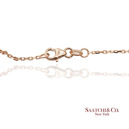 14K(585) Rose Gold Natural Diamond Butterfly Pendant Necklace with Chain