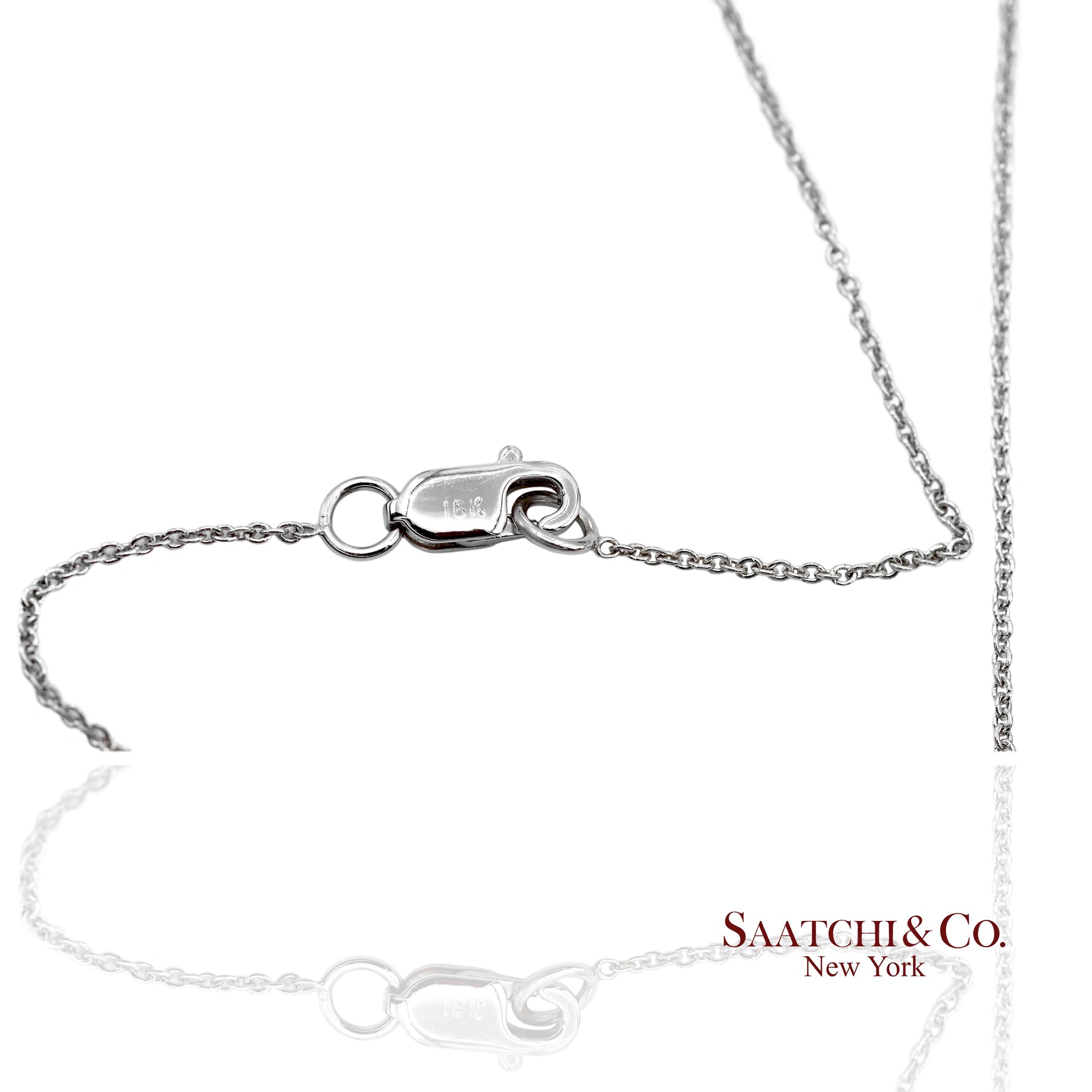 18K(750) White Gold Natural Diamond Cross Pendant Necklace with Chain