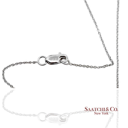 18K(750) White Gold Natural Diamond Cross Pendant Necklace with Chain
