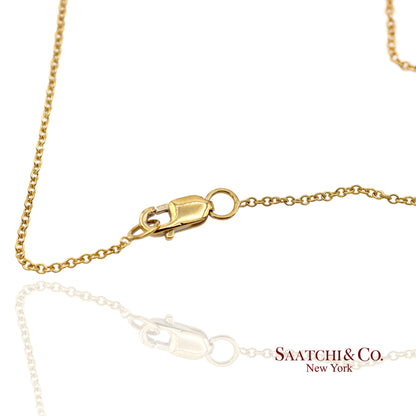 18K(750) Yellow Gold Natural Diamond Cross Pendant Necklace with Chain