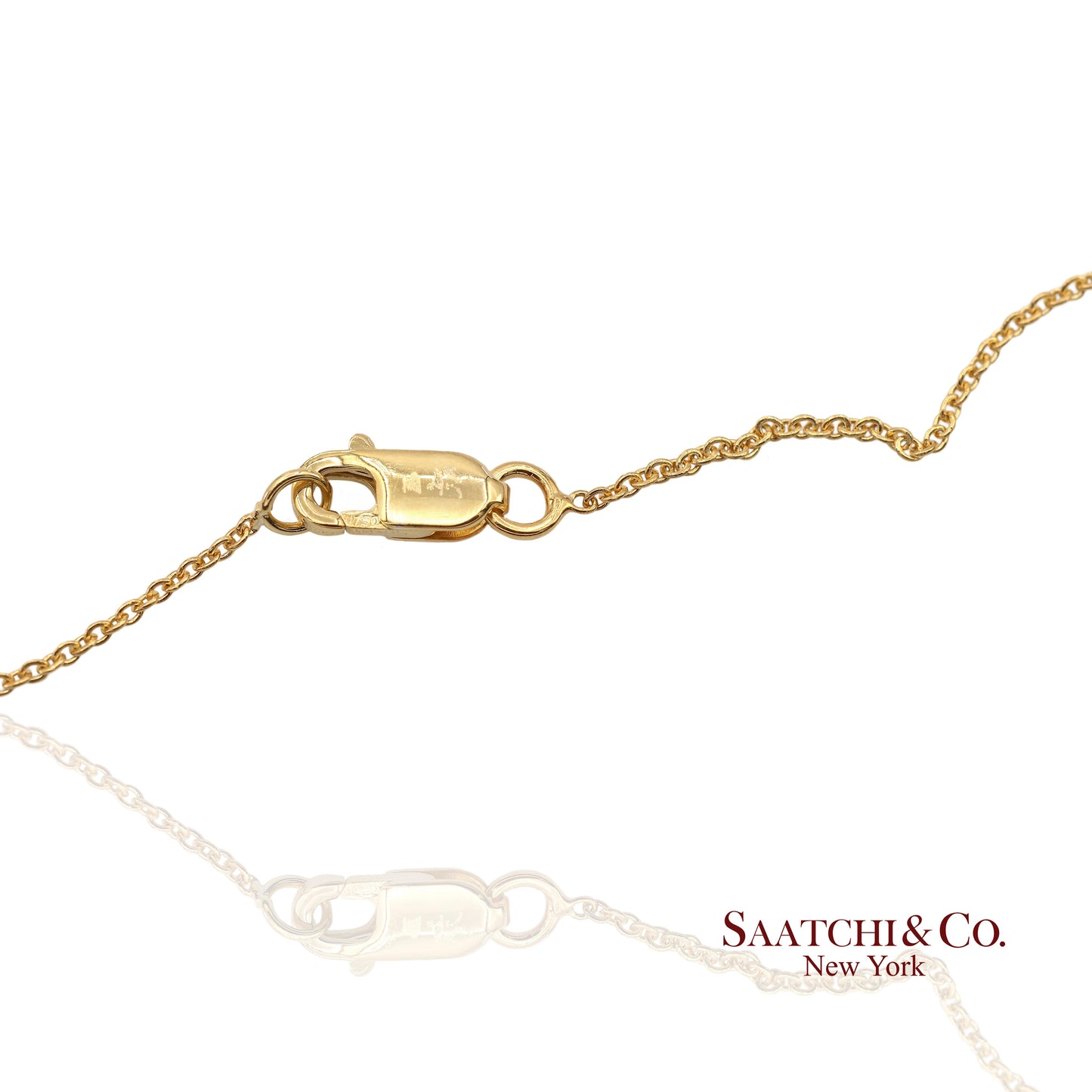 18K(750) Yellow Gold Natural Diamond Star Shape Pendant Necklace with Chain