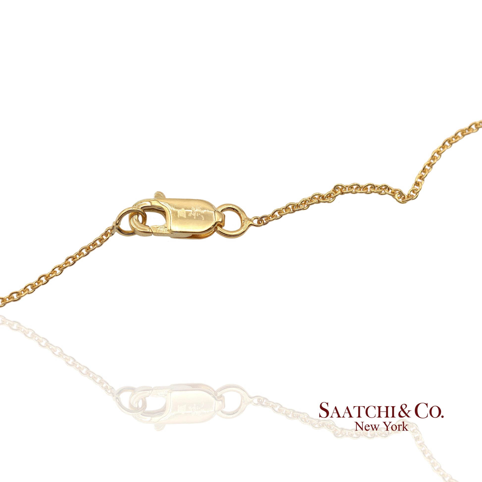 18K(750) Yellow Gold Natural Diamond Star Shape Pendant Necklace with Chain
