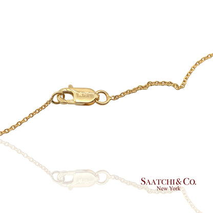 18K(750) Yellow Gold Natural Diamond Star Shape Pendant Necklace with Chain