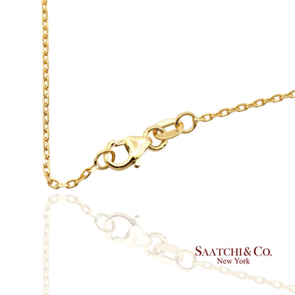 14K(585) Yellow Gold Natural Diamond Butterfly Pendant Necklace with Chain