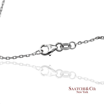 14K(585) White Gold Natural Diamond Butterfly Pendant Necklace with Chain
