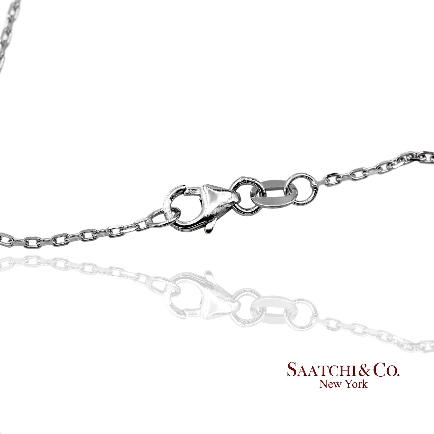 14K(585) White Gold Natural Diamond Butterfly Pendant Necklace with Chain