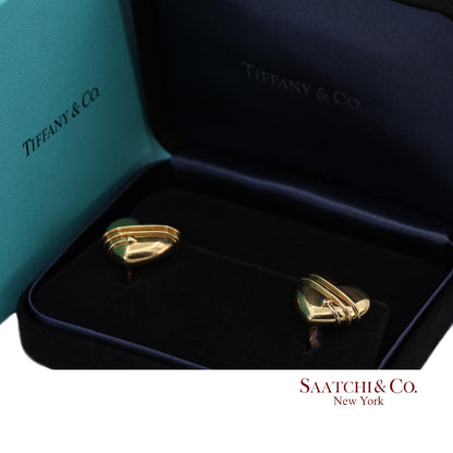 Tiffany & Co. Vintage 18K(750) Yellow Gold Arrow Wrapped Heart Shape Earrings