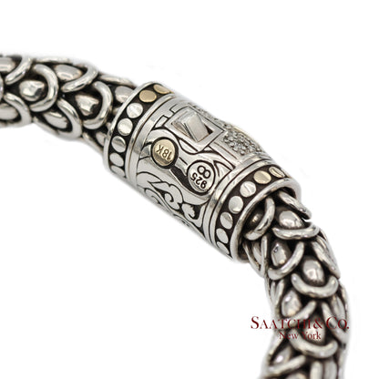 Vintage 18K Yellow Gold John Hardy Legends Naga Sterling Silver Bracelet