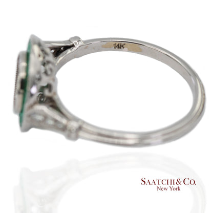 14K (585) White Gold Natural Brilliant Diamond Semi Mount Engagement Ring Size 7