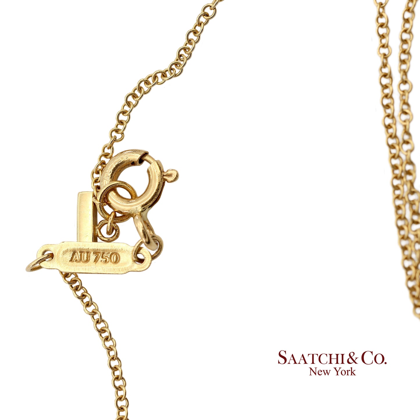 Tiffany & Co. 18K (750) Solid Yellow Gold T Smile Pendant Necklace