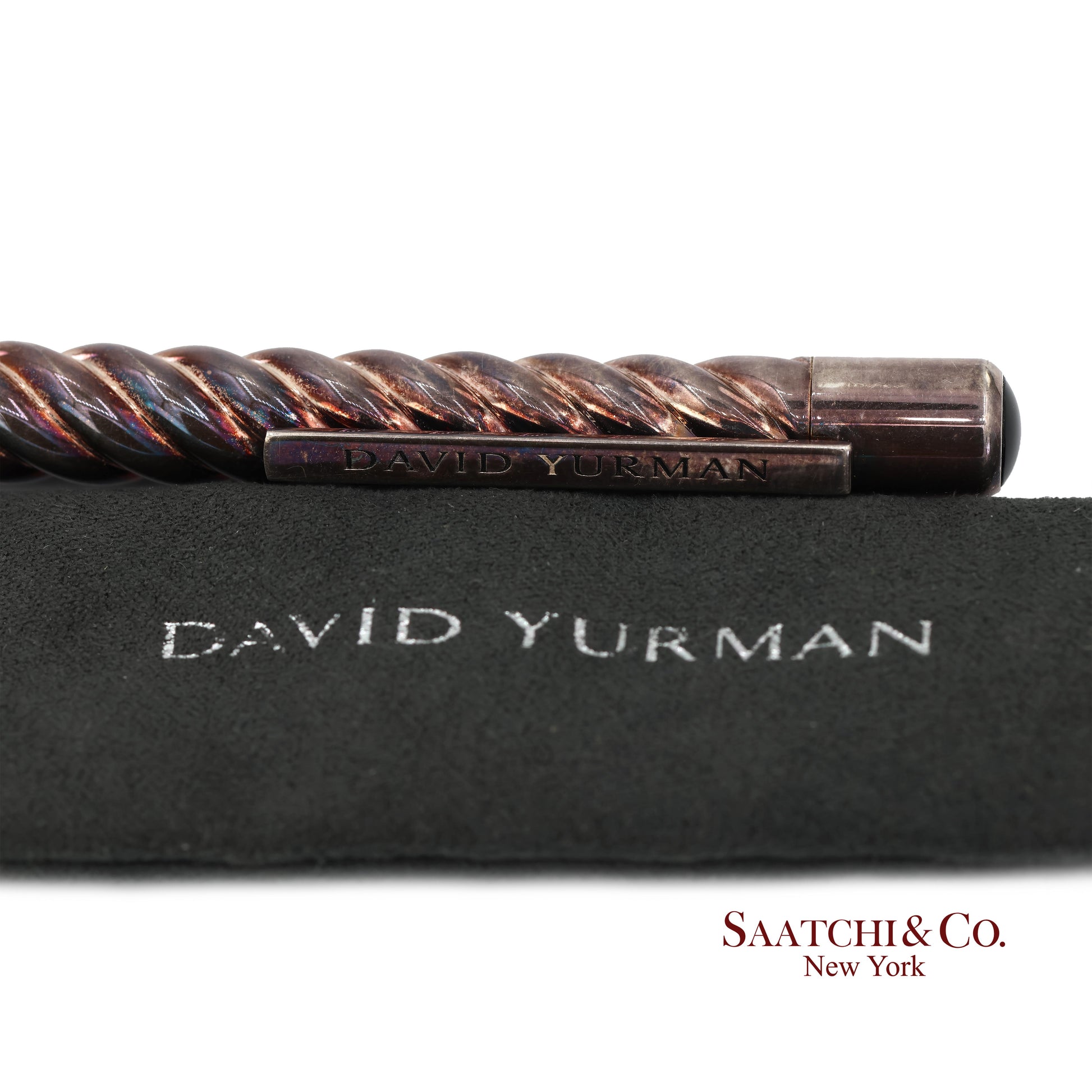 David Yurman Vintage Sterling Silver with Black Onyx Cable Pen