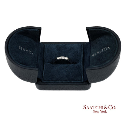 Platinum 950 Harry Winston Natural Single Diamond Band Ring