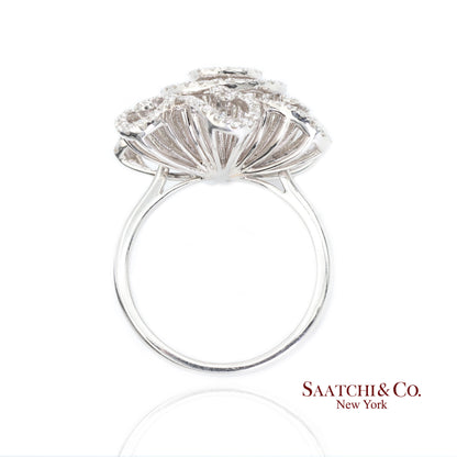 14k(585) White Gold  Natural Diamond Ring Size 7