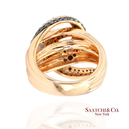 18k Gold Natural Diamond White and yellow Gold Diamond Ring