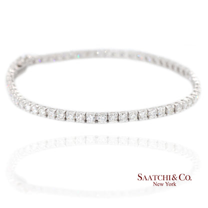 14k (585) White Gold Natural Diamond Tennis Bracelet size 7.5 inch