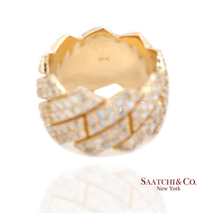 18k (750) Yellow Gold 4.50 Ct Natural Diamond Ring Band