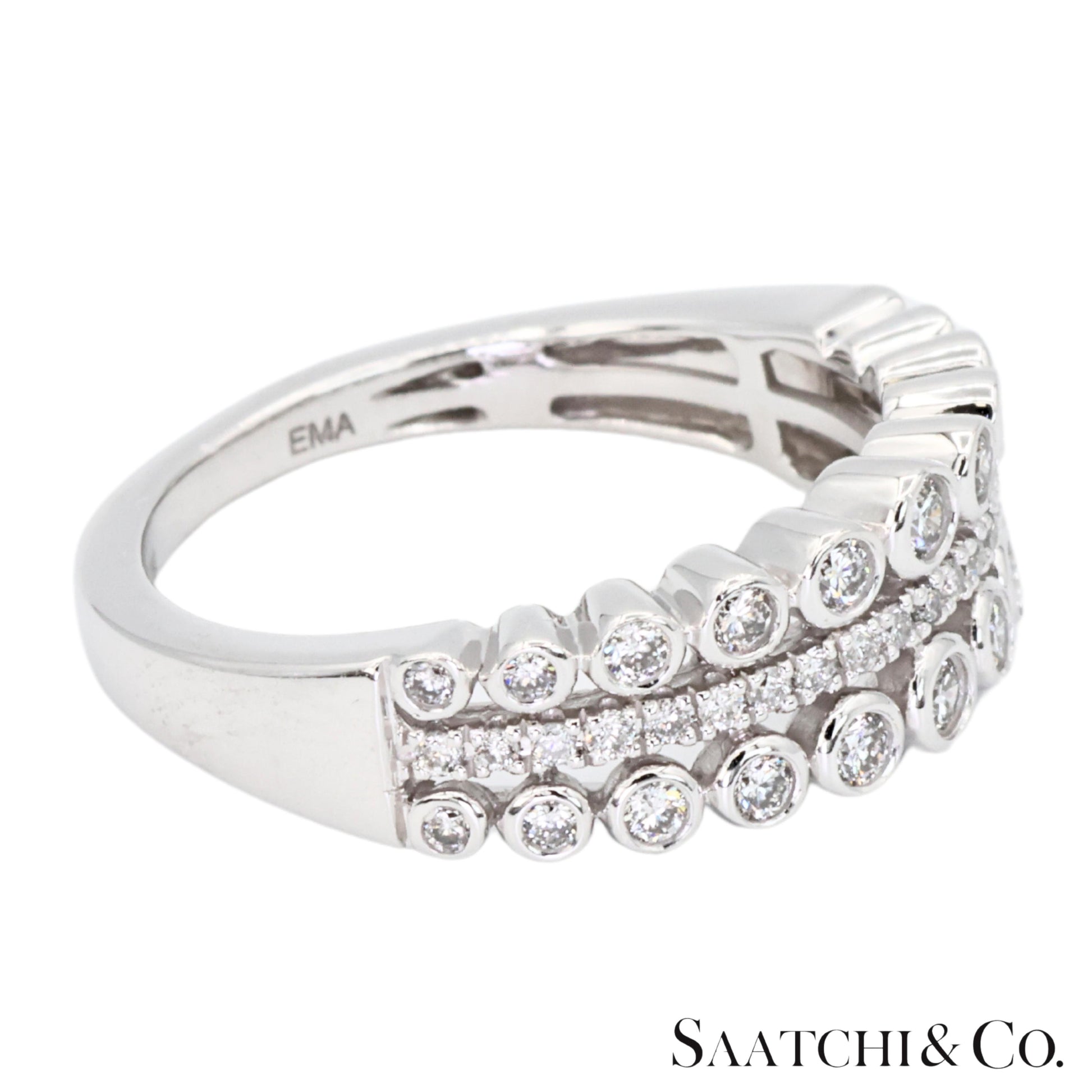 14k(585) White Gold Natural White Diamond Ring
