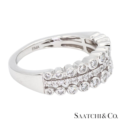 14k(585) White Gold Natural White Diamond Ring