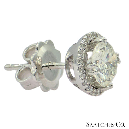 GIA Hilo Stud Natural Diamond Earring White 18k Gold