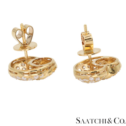 18k (750) Yellow Gold Stunning DIamond Studed Earrings