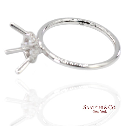 18K(750) White Gold Natural Brilliant Diamond Mounting Ring